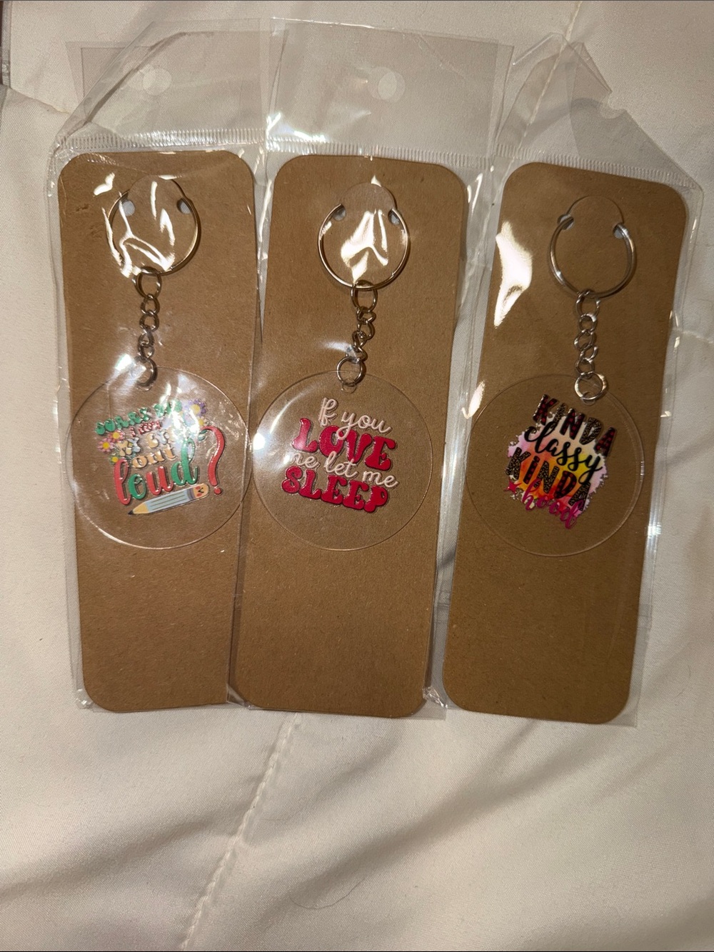 Quote Acrylic Keychains - Assorted Colorful Designs (ONE PEICE AT RANDOM) - Picture 3 of 3